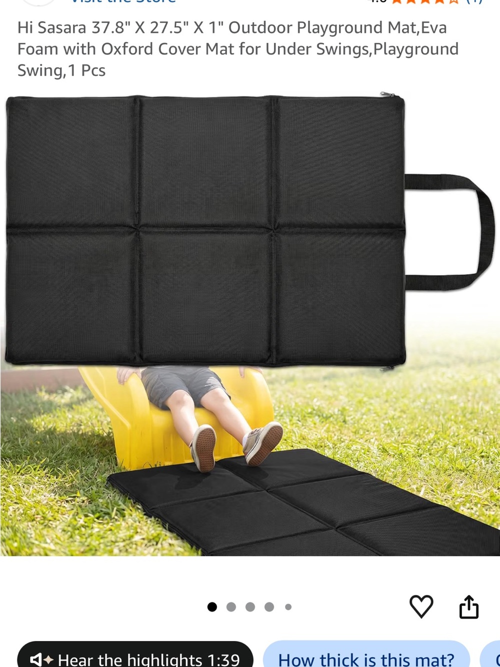 Outdoor Playground EVA Foam Safety Mat - Black